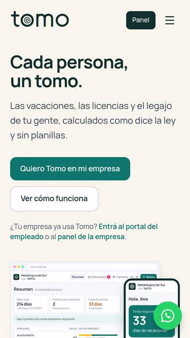 Screenshot of tomo.com.ar