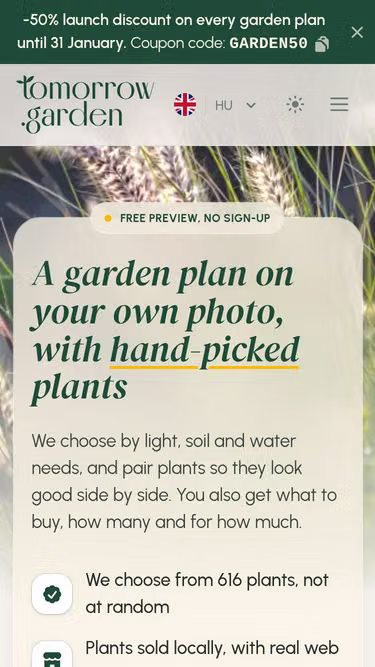 Screenshot of tomorrow.garden