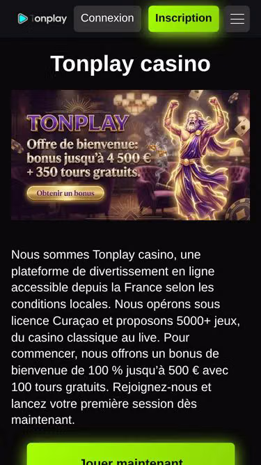Screenshot of tonplay.fr