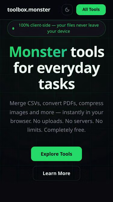 Screenshot of toolbox.monster