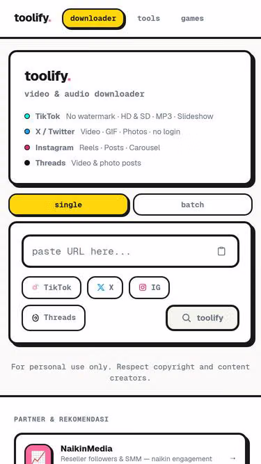 Screenshot of toolify.web.id