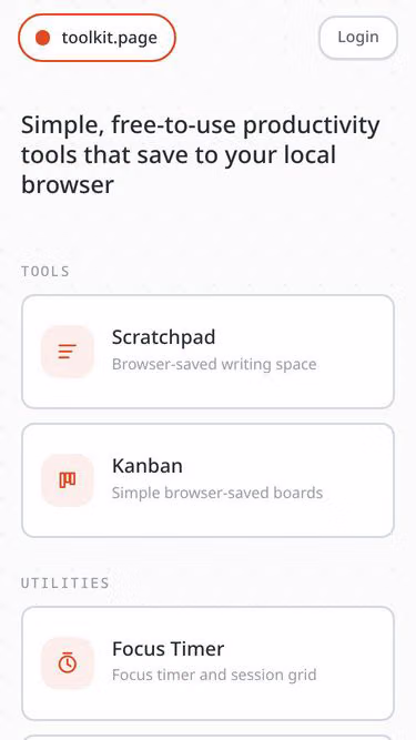 Screenshot of toolkit.page