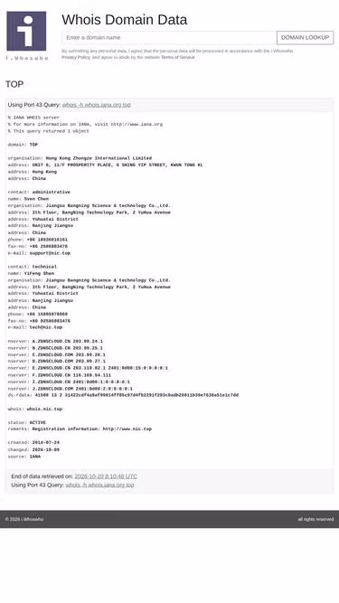 Screenshot of top.whoswho