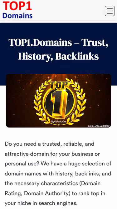 Screenshot of top1.domains