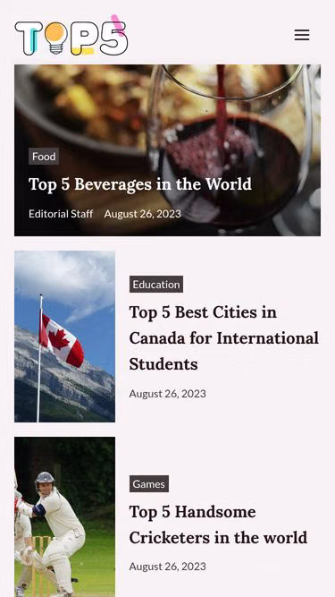 Screenshot of top5.blog