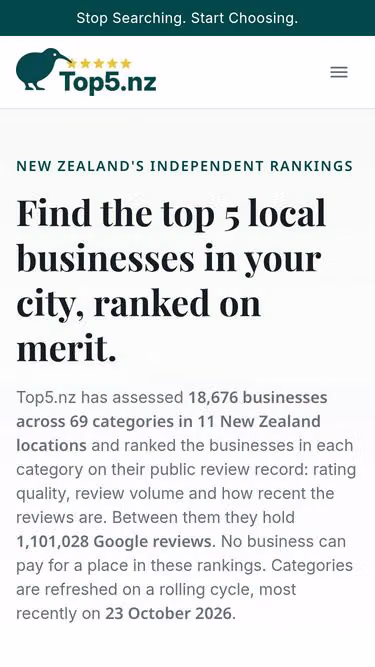 Screenshot of top5.co.nz