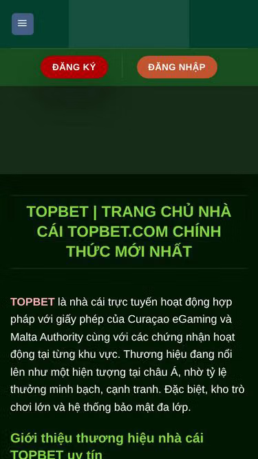 Screenshot of topbet.coffee