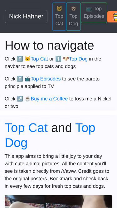 Screenshot of topcat.app