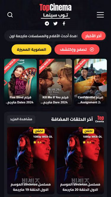 Screenshot of topcinema.space