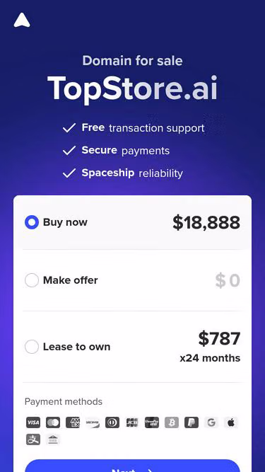 Screenshot of topstore.ai