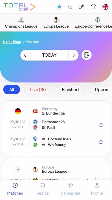 Screenshot of total.live