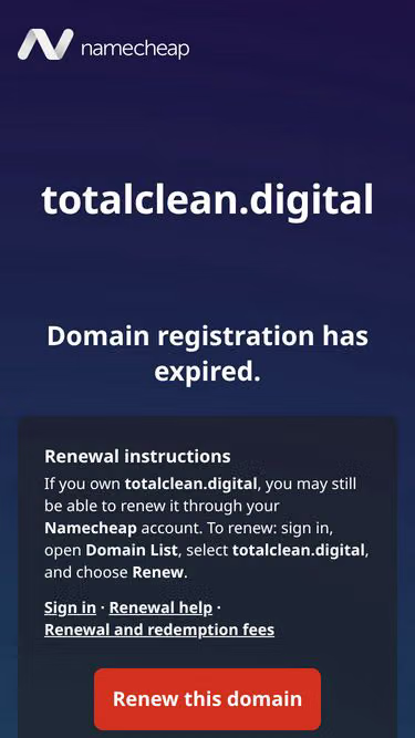 Screenshot of totalclean.digital