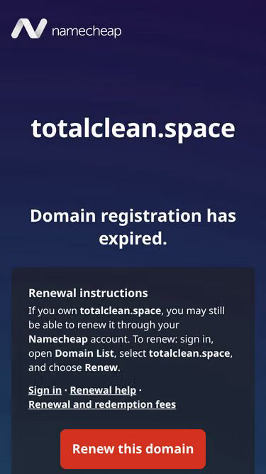 Screenshot of totalclean.space