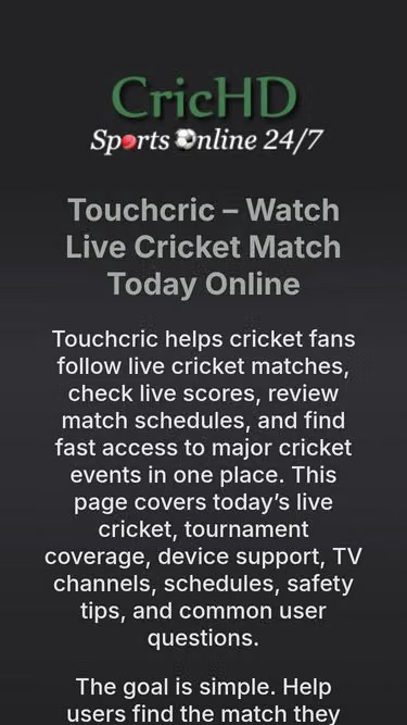 Screenshot of touchcric.vu