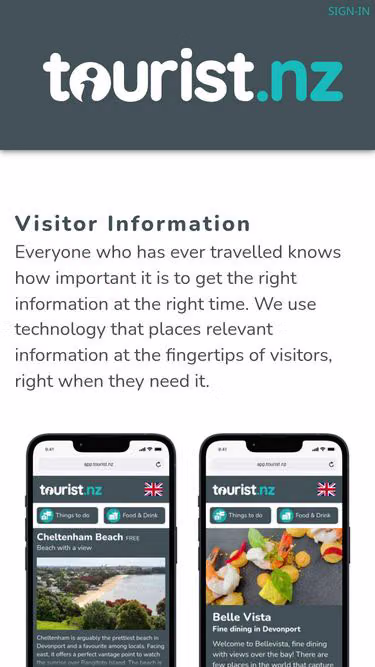 Screenshot of tourist.nz