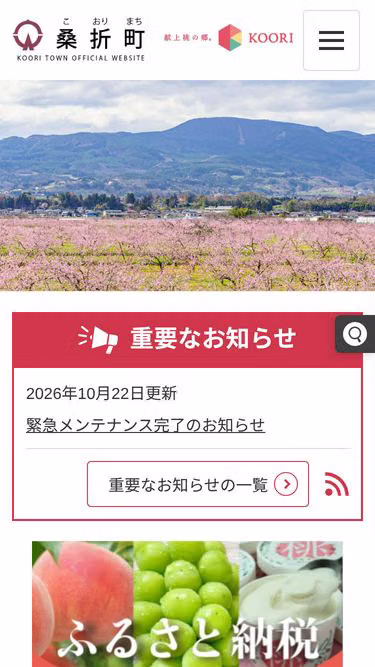 Screenshot of town.koori.fukushima.jp