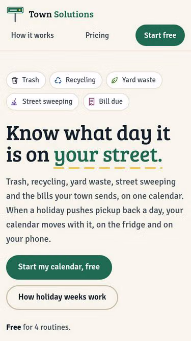 Screenshot of town.solutions
