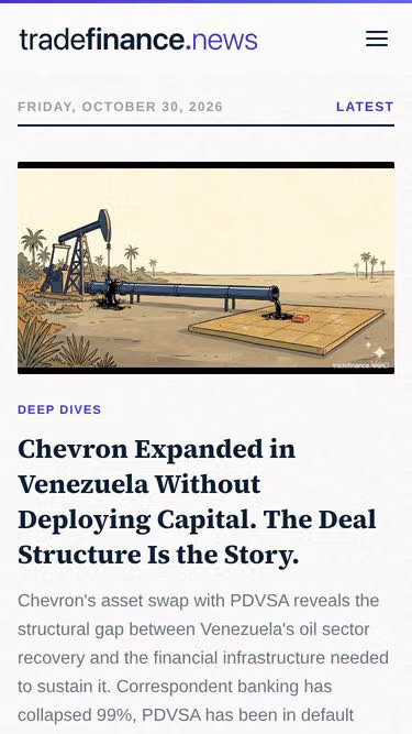 Screenshot of tradefinance.news