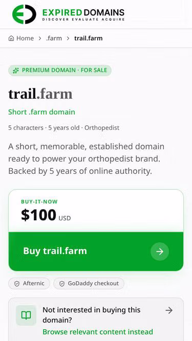 Screenshot of trail.farm
