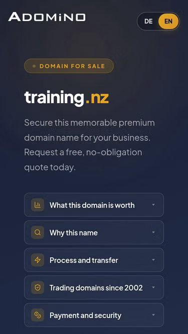 Screenshot of training.nz