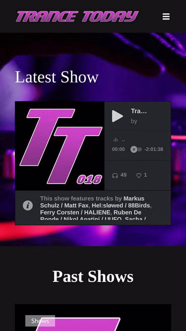 Screenshot of trance.today