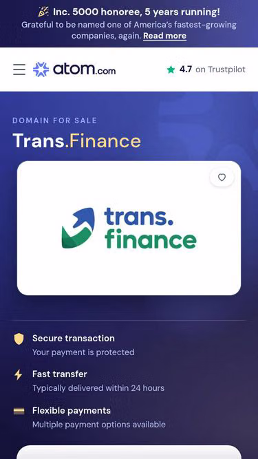 Screenshot of trans.finance