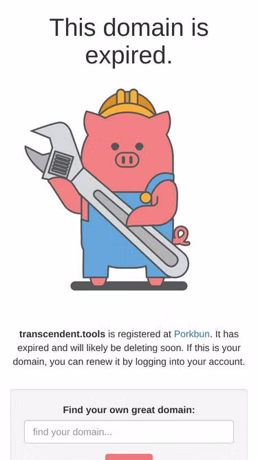 Screenshot of transcendent.tools