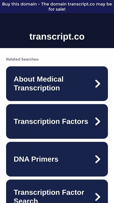 Screenshot of transcript.co