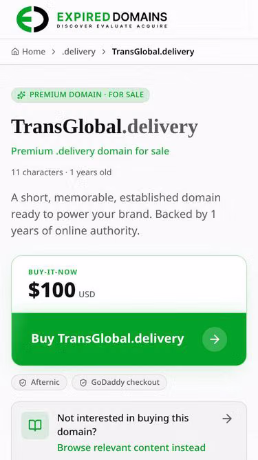 Screenshot of transglobal.delivery