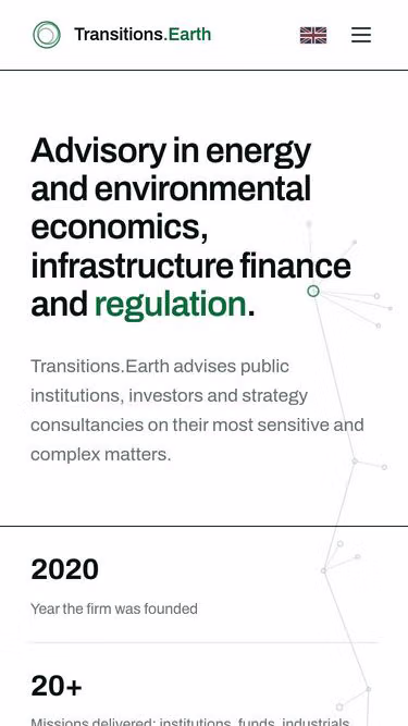 Screenshot of transitions.earth