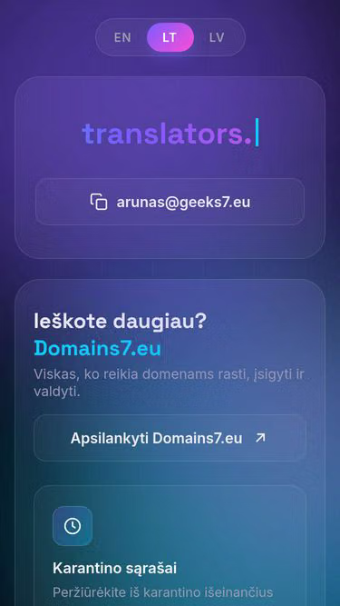 Screenshot of translators.lt