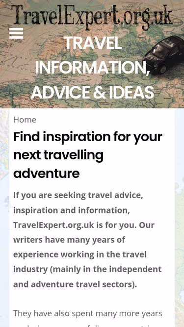 Screenshot of travelexpert.org.uk