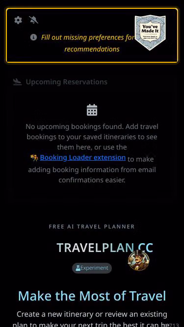 Screenshot of travelplan.cc