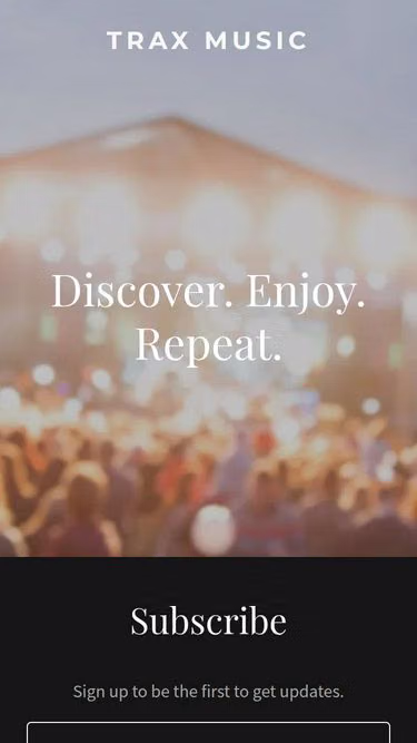 Screenshot of trax.music
