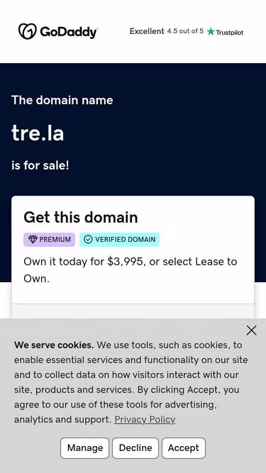Screenshot of tre.la