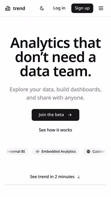 Screenshot of trend.dev