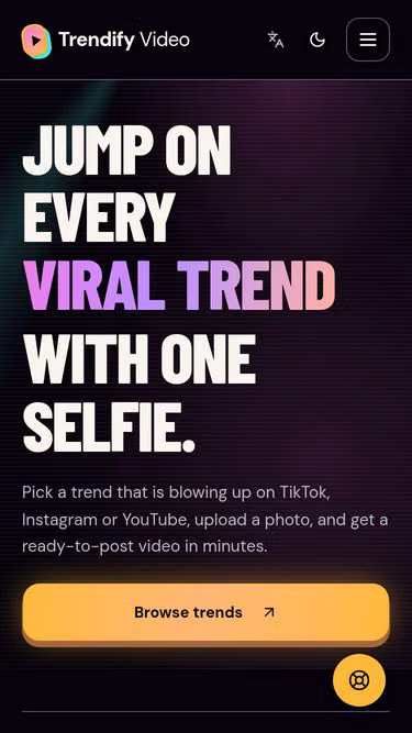 Screenshot of trendify.video