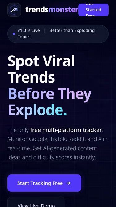 Screenshot of trends.monster