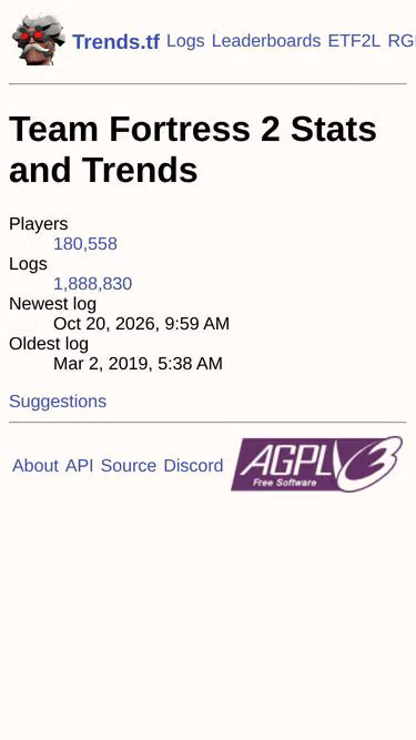 Screenshot of trends.tf