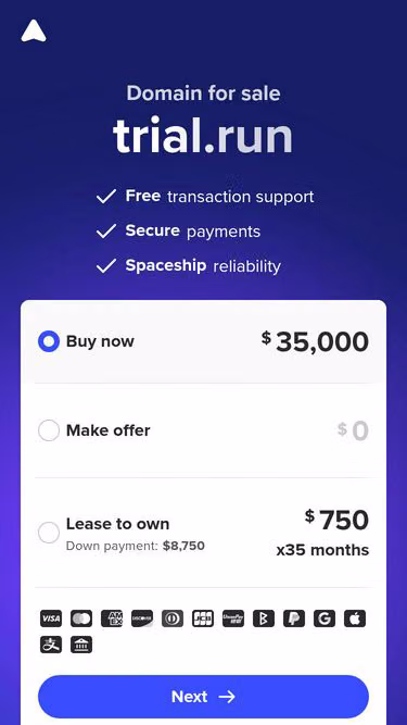 Screenshot of trial.run