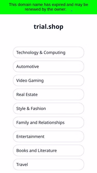 Screenshot of trial.shop