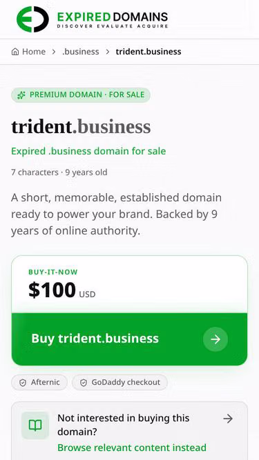 Screenshot of trident.business