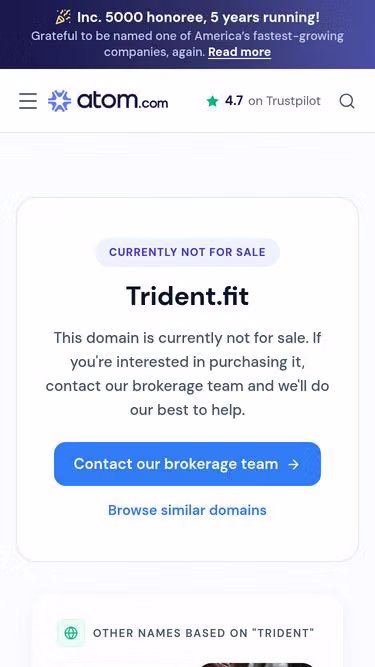 Screenshot of trident.fit