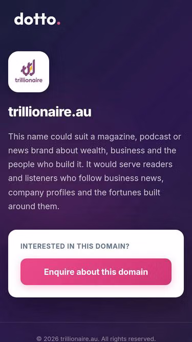 Screenshot of trillionaire.au