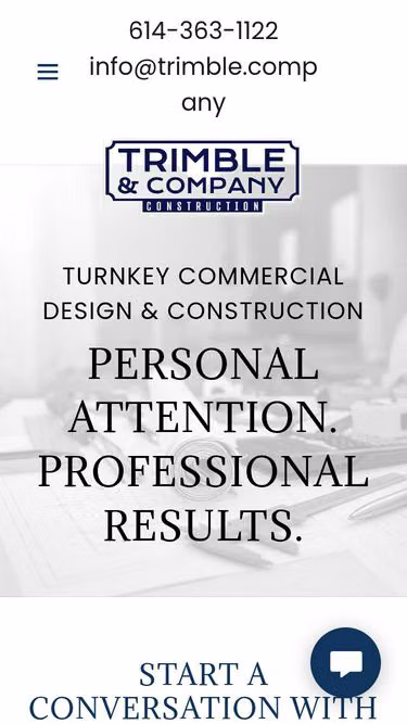 Screenshot of trimble.company
