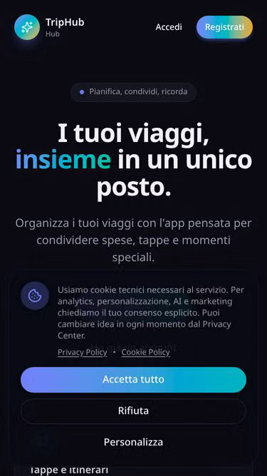 Screenshot of triphub.it