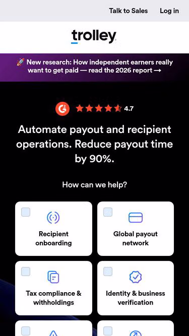 Screenshot of trolley.blog