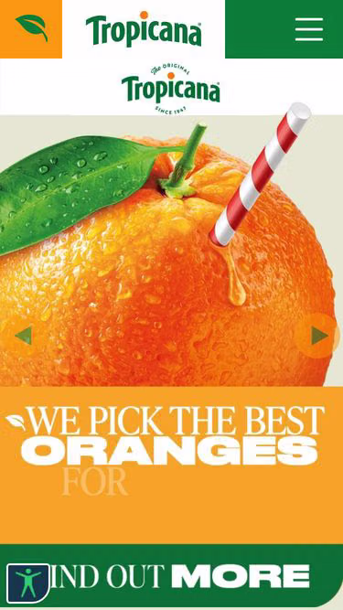 Screenshot of tropicana.co.uk