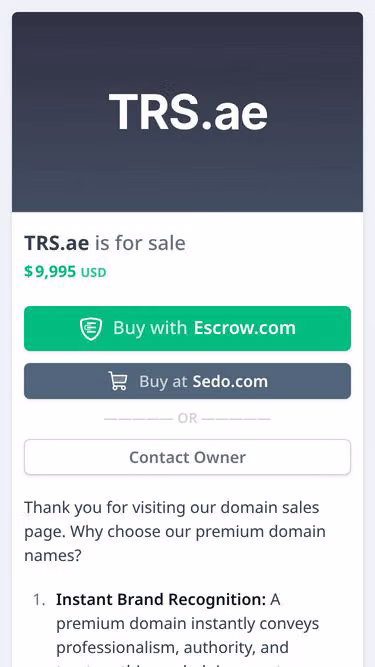 Screenshot of trs.ae