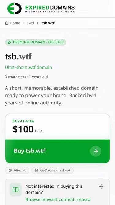 Screenshot of tsb.wtf